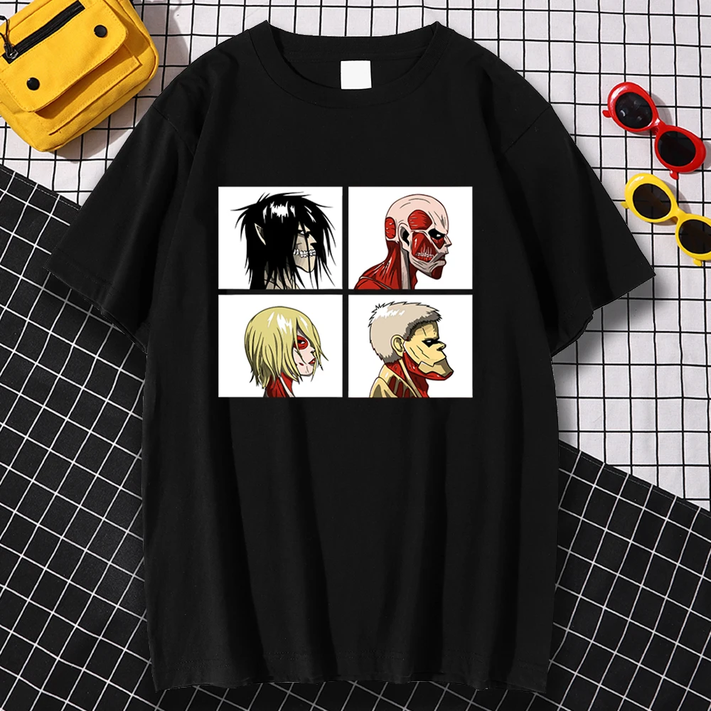 

Attack On Titan Anime Beautiful Print Men Tshirts Spring Summer Tshirts Loose Oversized Tee Shirt Loose Soft T Shirt For Men