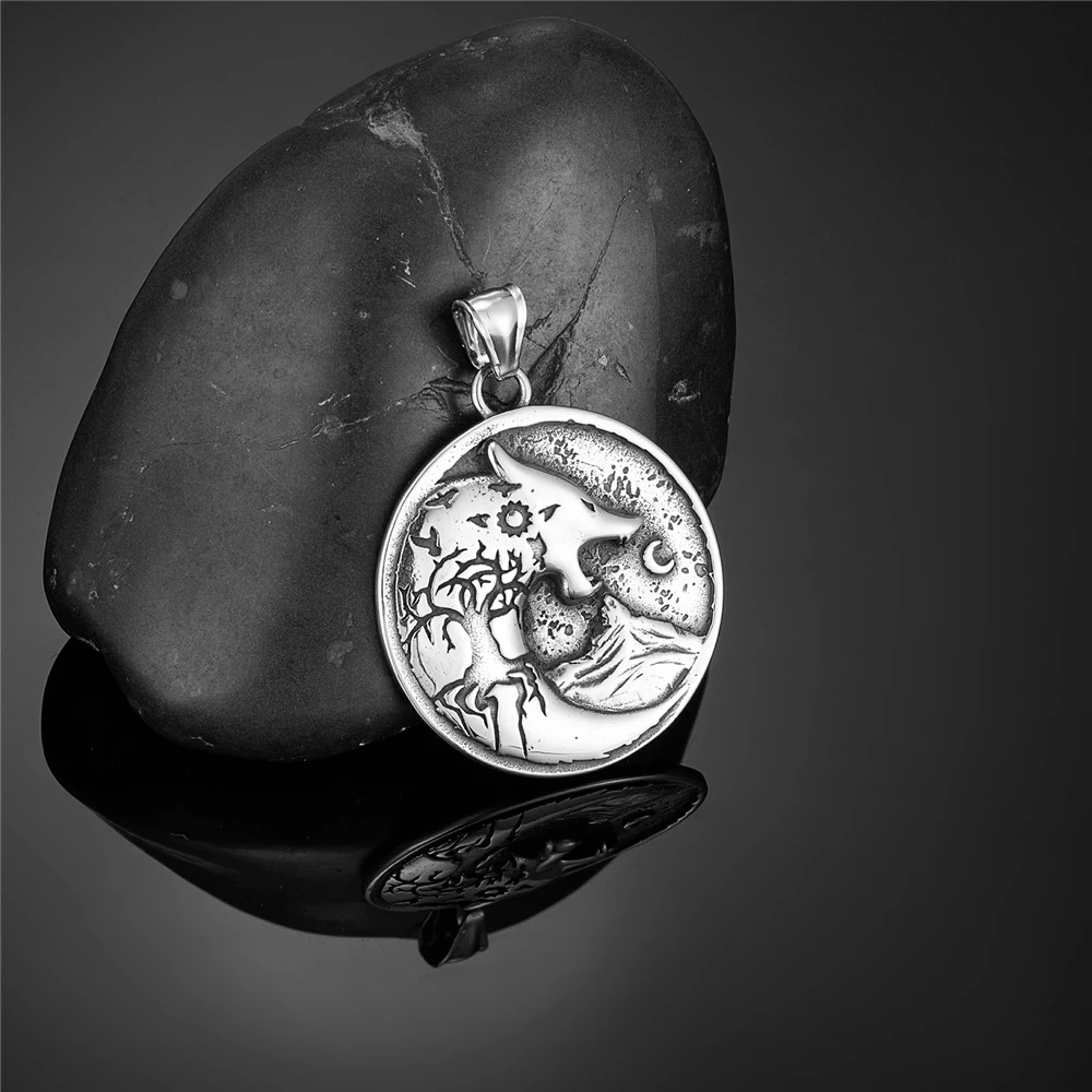 Никогда не выцветает Викинги кельтский волк лунные ожерелья мужской золотой