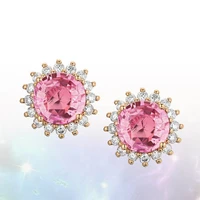 black angel water drop shaped luxury pink tourmaline gemstone 925 silver earrings women cz fashion jewelry christmas gift