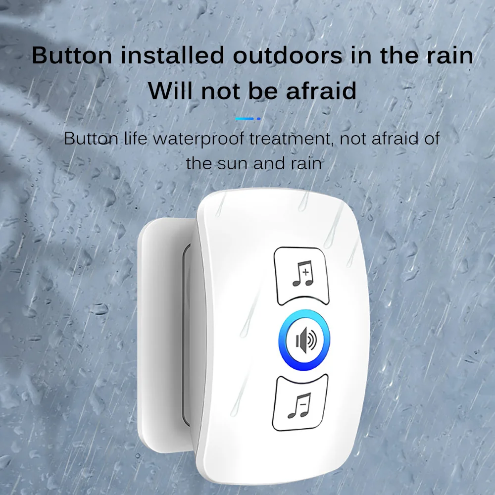 Беспроводной водонепроницаемый дверной звонок умный беспроводной с вилкой