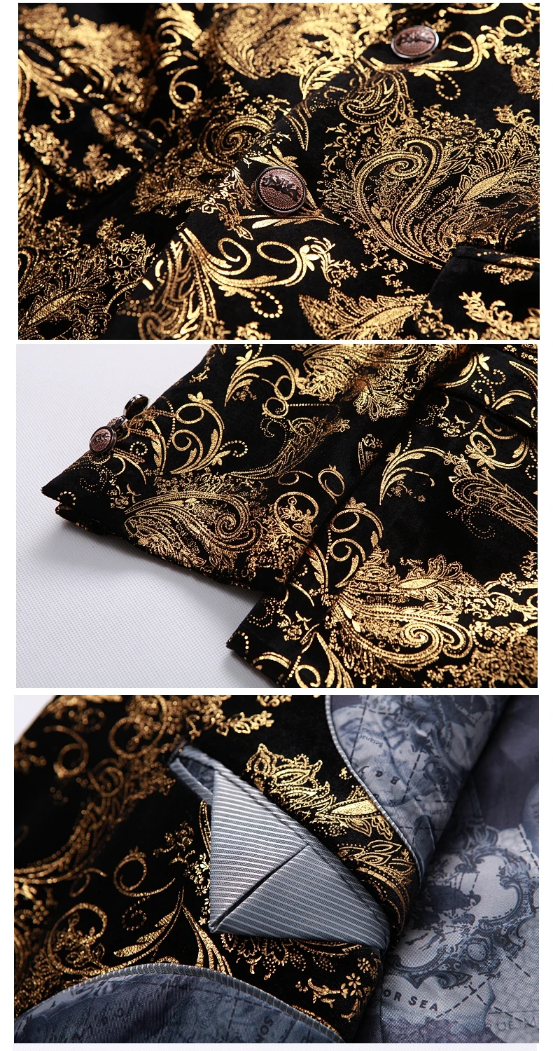 Индивидуальный костюм золотистого цвета с цветочным принтом для создания