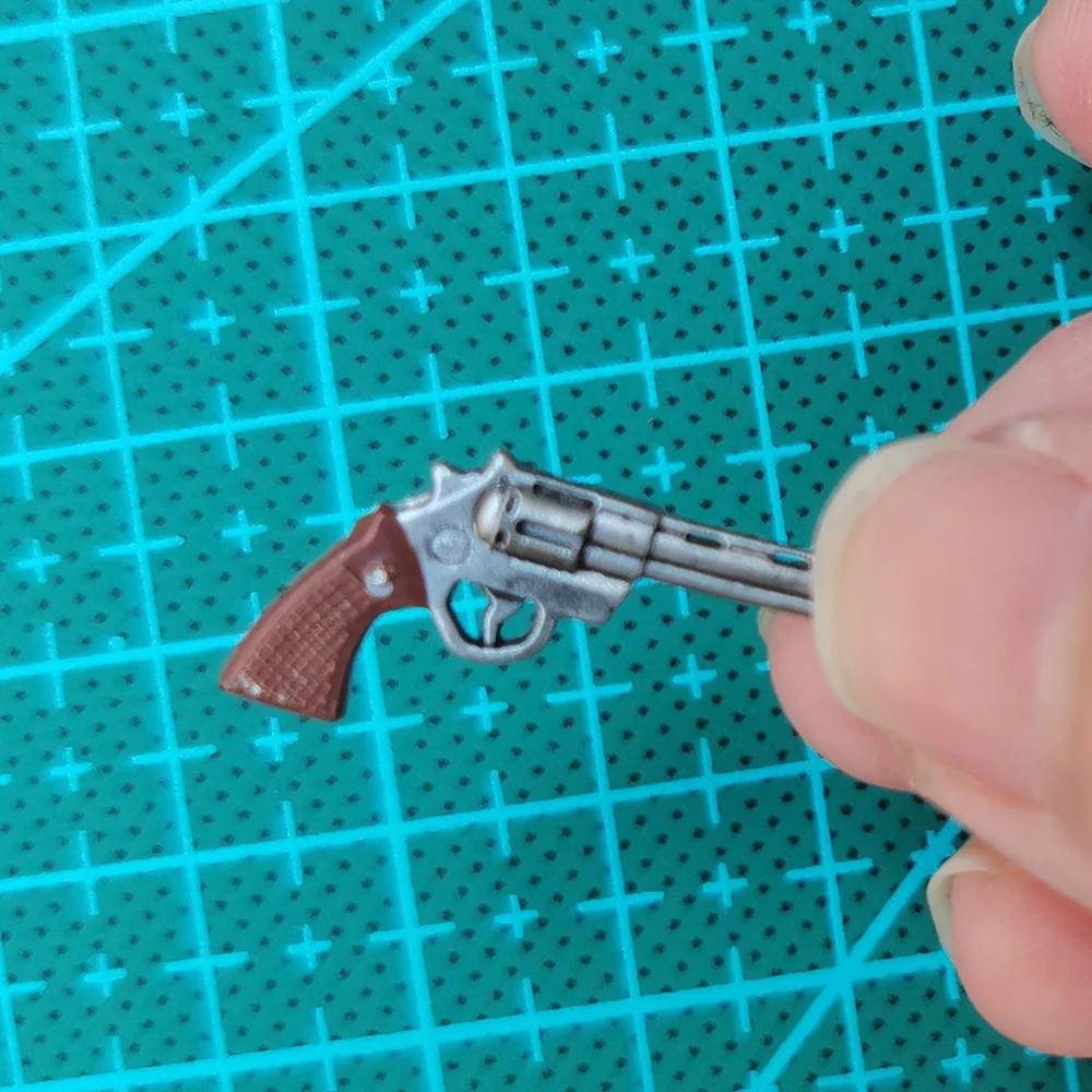 Масштаб 1:12 Серебряный револьвер модель пистолета игрушки кино оружие реквизит F 6