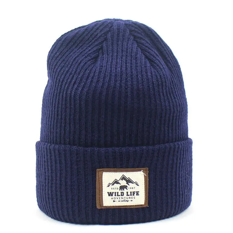 

2021 Acrylic Solid Color striped Thicken knitted hat winter warm hat Skullies cap beanie hat for Men and Women 25