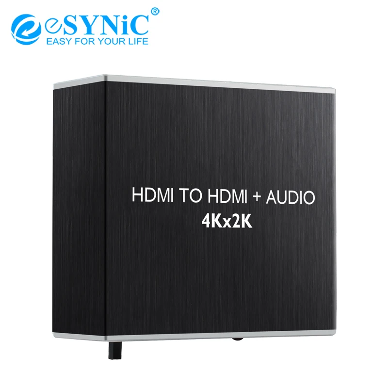 ESYNiC HDMI аудио преобразователь 1 4 Версия Поддержка 4K x 2K 3D 3 5 мм 2RCA разъем для
