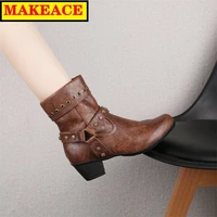 autumn 2021 womens shoes fashion short cylinder womens single boots fashion boots casual riding boots all match damp boots