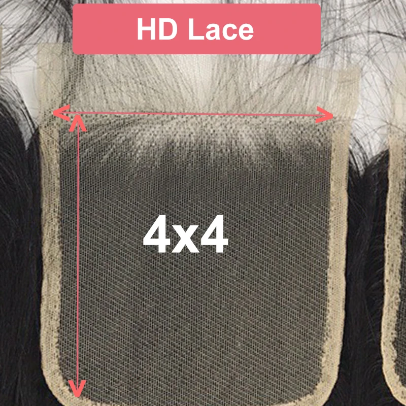 4x4 HD Lace Ali queen 4x4/5x5 прозрачное закрытие шнурка предварительно выщипывается с детскими волосами 10~ 20 дюймов бразильские прямые девственные человеческие волосы закрытие - Цвет: 4x4 HD Lace