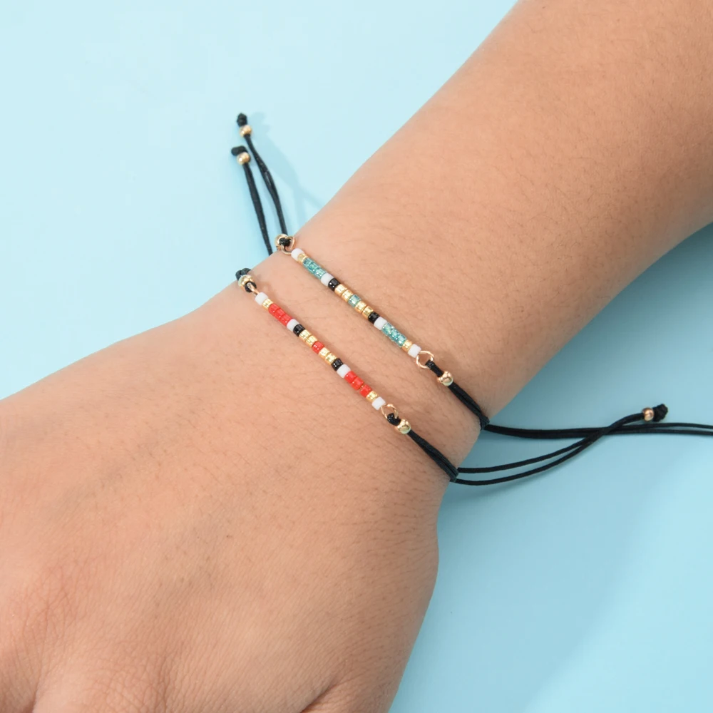 Женские браслеты с бусинами из кристаллов в богемном стиле регулируемая