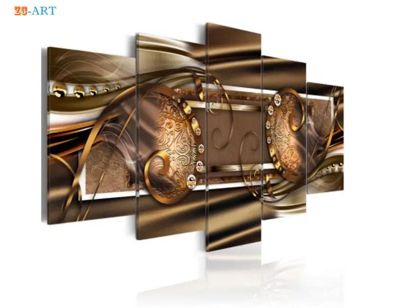 Богатство и роскошь постер холст искусство 5 шт. современное металлическое