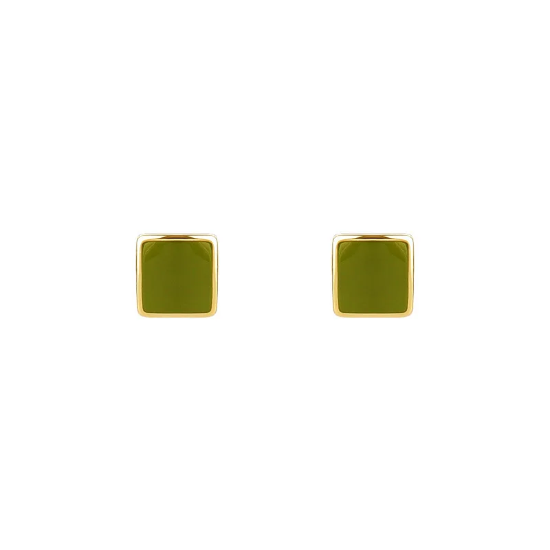 

2020 Autumn Summer Korean Earrings Fashion Girls Students Ear Stud New Avocado Green Color Stud Earrings for Women