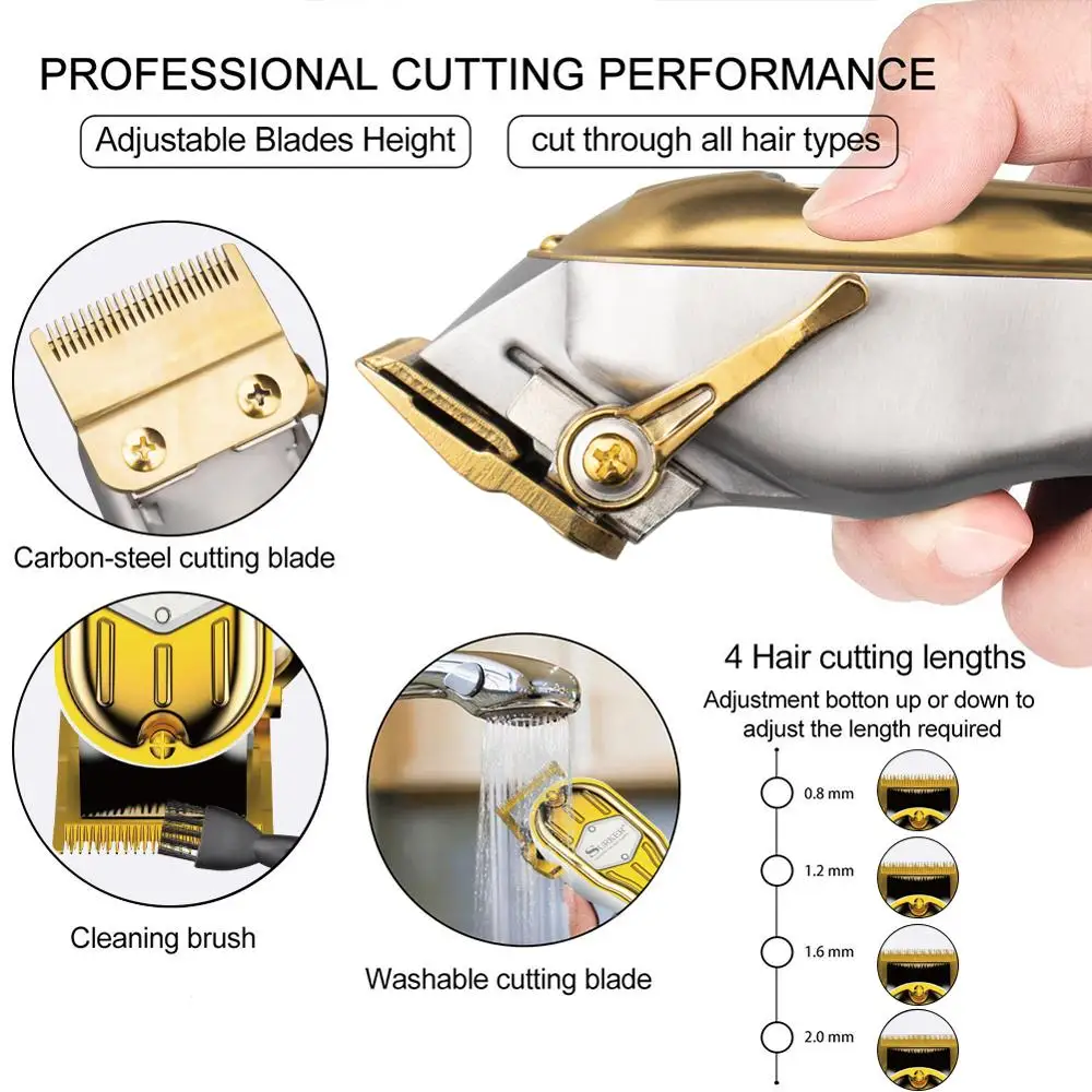 &quotHair Clipper Professional Barber Clippers Adjustable Cutter for Men Waterproof Haircut Machine Cordless Hair Trimmer Voltage&quot | Дом и