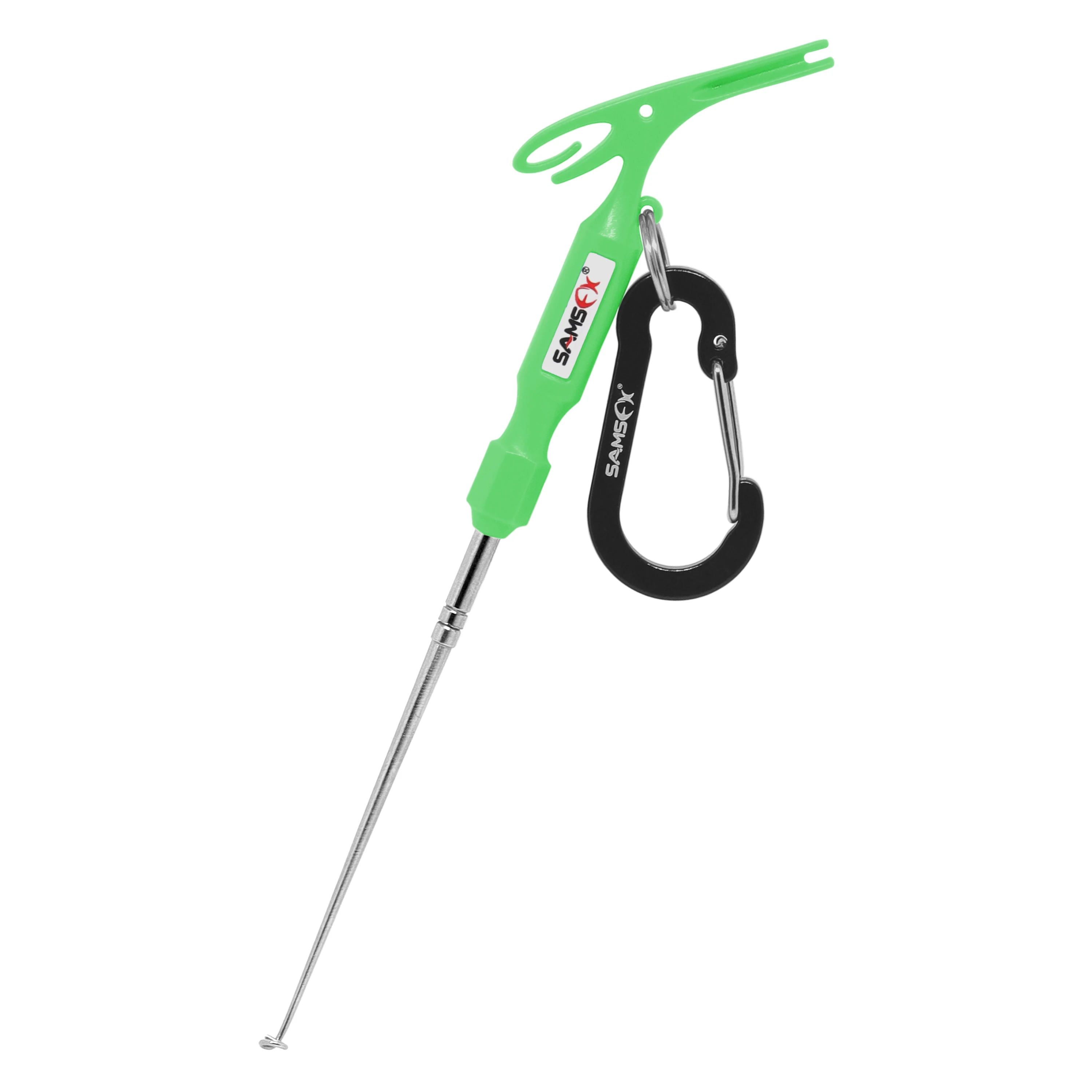 Green Handle SAMSFX, инструмент для ловли нахлыстом, быстрое завязывание узлов, универсальные инструменты для завязывания ноготков, петля, ручка, инструмент для удаления крючков, аксессуары для нескольких снастей - Цвет: Green Handle