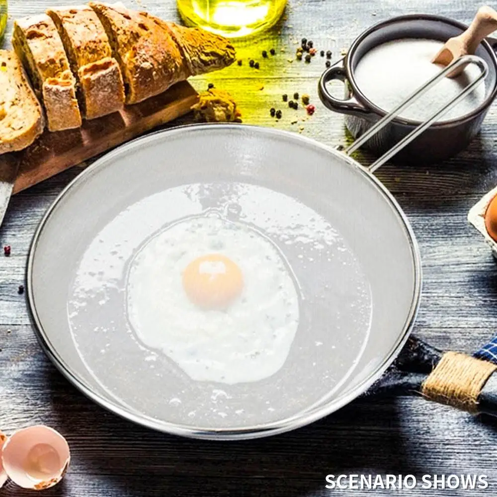 

Stainless Steel Spill Stopper Cover Splash Guard for Pans Gadget Frying Pan Lid Cookware Prevent Splashes Convenient Practical