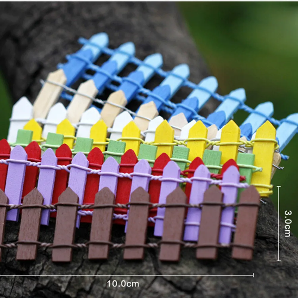 Миниатюрный деревянный забор 2 шт. Мини DIY ремесло микро украшение для сада