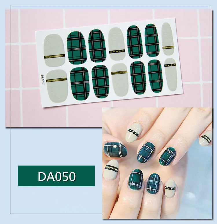 14tips/sheet stickers for nails Full Cover Sticker Wraps Decorations Manicure Slider Nail Vinyls Nails Decals | Красота и здоровье