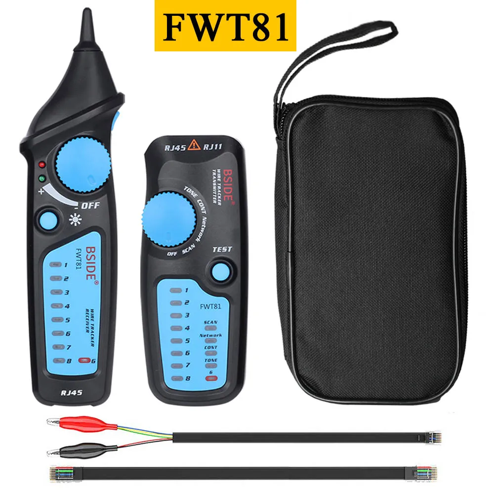 Upgrade Version Портативный сетевой тестер кабеля Ethernet трекер BSIDE FWT11/81/82 RJ45 RJ11 RJ12 CAT5 CAT5e локальной сети Набор инструментов для ремонта - Цвет: Upgrade Version