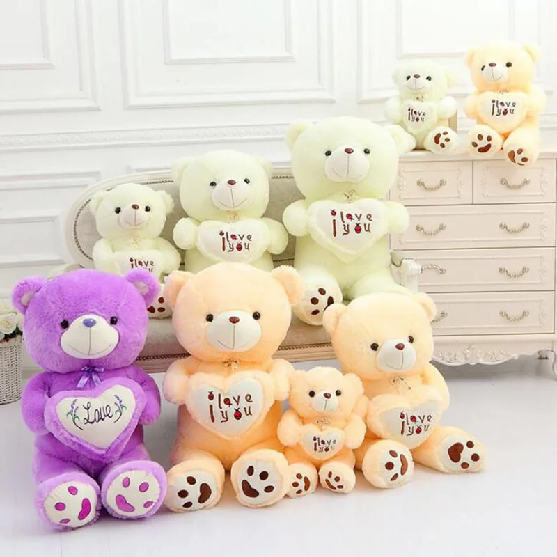 

50/70cm I Love You Teddy Bear Large Stuffed Plush Toy Holding LOVE Heart Soft Big Animal Gift for Valentine Day Girls' Birthday