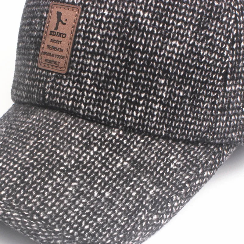 Зимняя Мужская бейсболка Xthree хлопковая кепка с ушками Снежная Кепка для мужчин