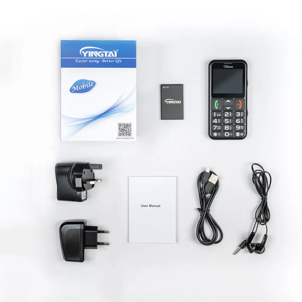 

YINGTAI T11 Elder Cellphone Feature Senior Phone 2.2 Inch FM Torch Speed DialSOS Big Push Button Bar Mobile Phone Dual Sim Card