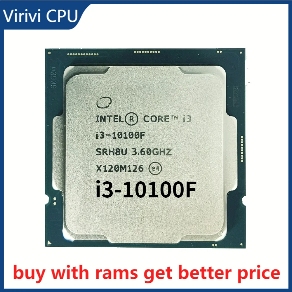 

Intel Core i3-10100F i3 10100F 3.6 GHz 4-core 8-thread CPU processor L2 = 1M L3 = 6m 65W LGA 1200