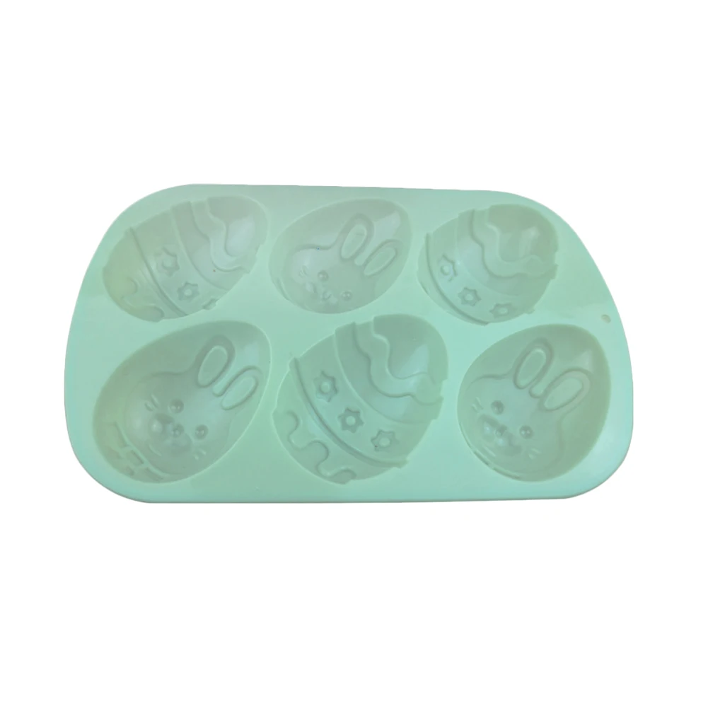 

6-Cavity Easter Egg Shaped Silicone Mold Bunny Baking Molds for Chocolate Candy Gummy Ice Cube Jelly Cake