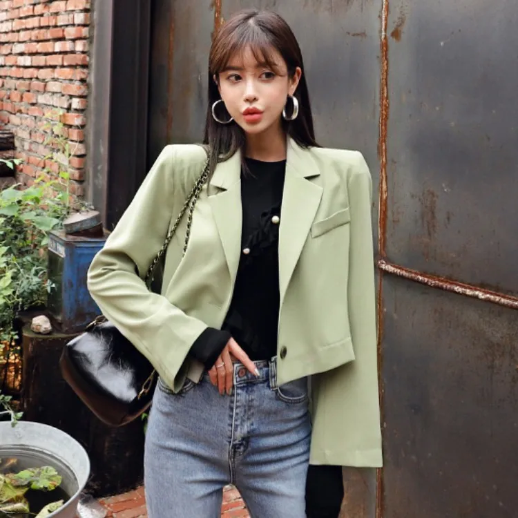 Женская офисная одежда Женский блейзер куртка пальто винтажная элегантная