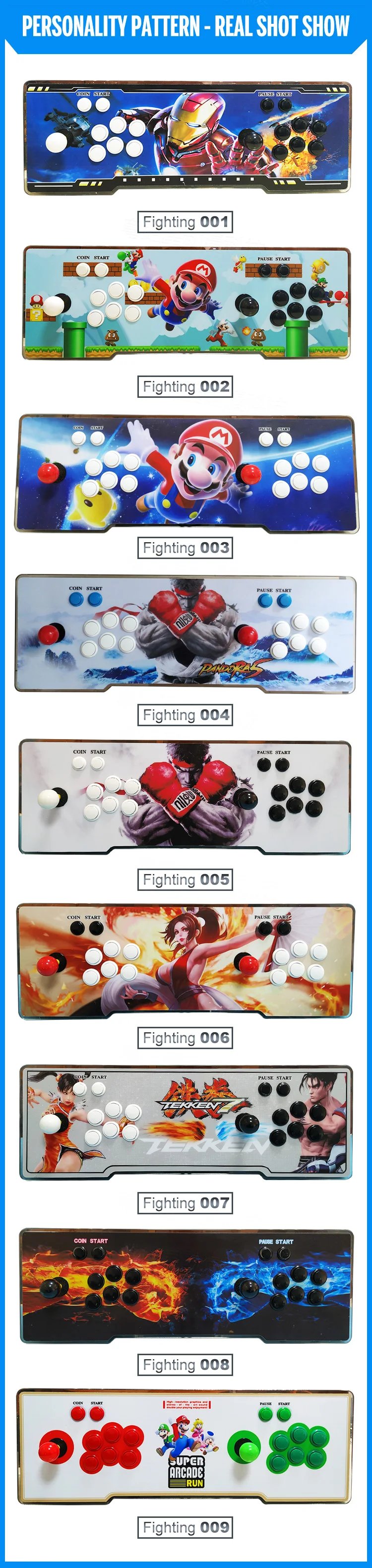 Electronic arcade game console pandora station 3D 6s 1399/2200/2260 in 1 game console for home