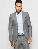 jeltonewin latest designs light grey business men suits for wedding groom mens tuxedo notch lapel suit for men groomsmen blazer