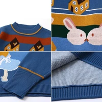 Zoulv 2020 Autumn Outfit Loose Joker Brief Paragraph Cute Sweater New Winter Cartoon Rabbit Jacquard