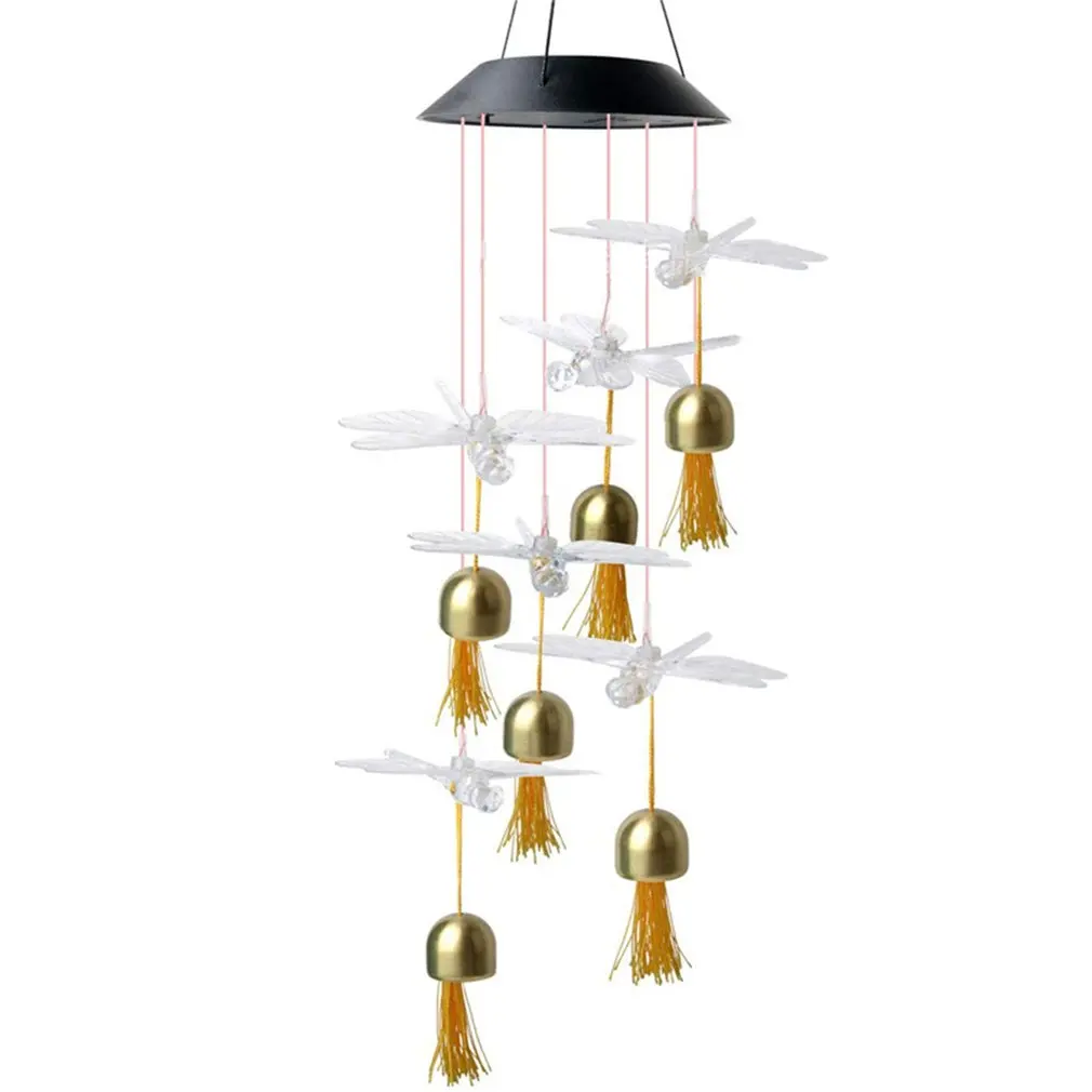 

LED Solar Wind Chime Light Butterfly Style Outdoor Waterproof Garden Garland Hanging Lights Christmas Holiday Solar Lamp Decor