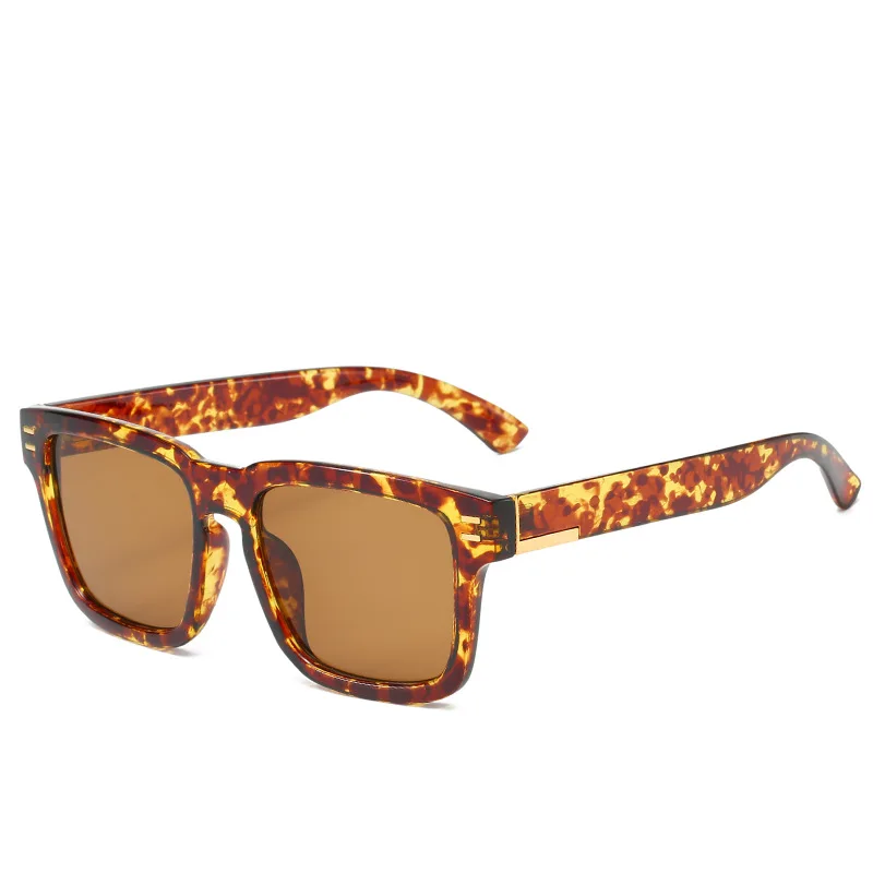 Очки солнцезащитные женские с леопардовым принтом квадратные брендовые