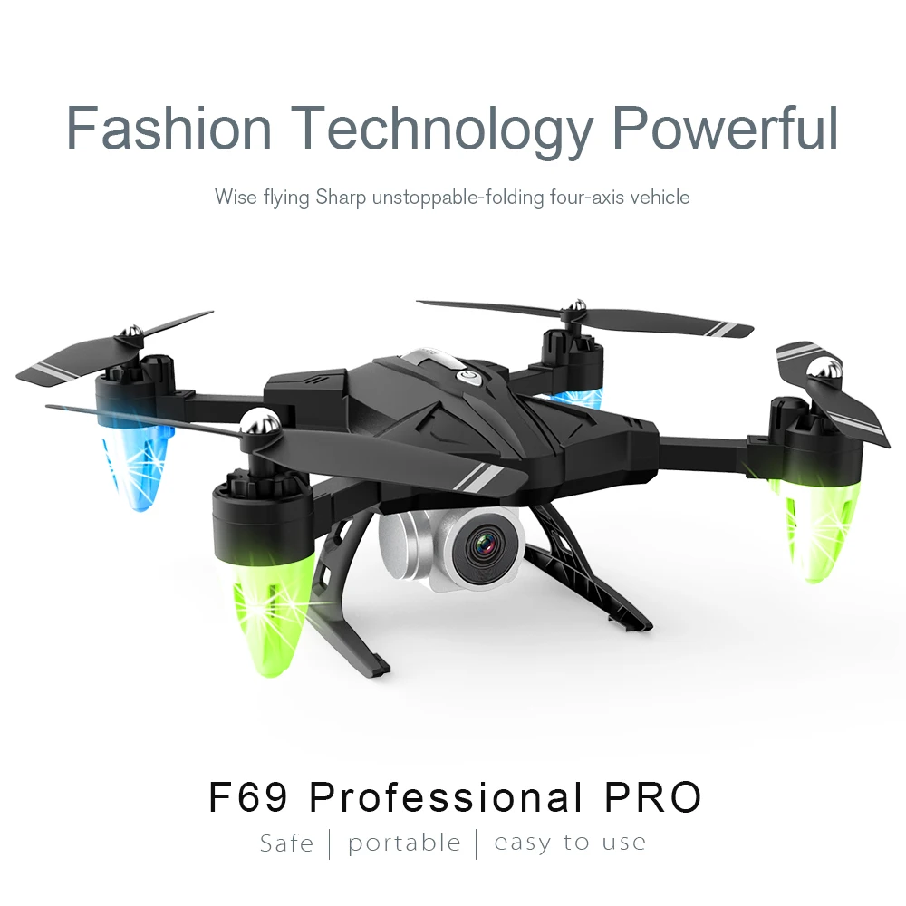 Широкоугольный 1080P 4K HD воздушный Дрон F69 RC WIFI FPV GPS Квадрокоптер долгий срок службы