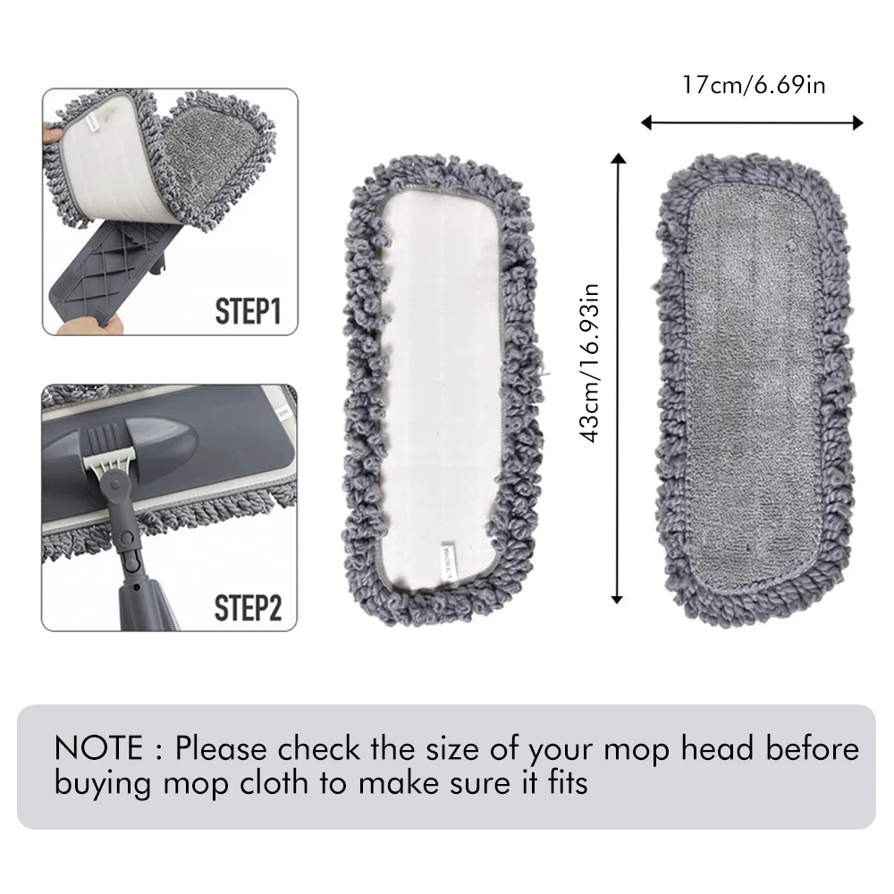 

Microfiber Spray Mop Pads Replacement Head for Wet Dry Dust Mop Reusable Washable Mop Heads Refills Kitchen Home Floor Cleaning