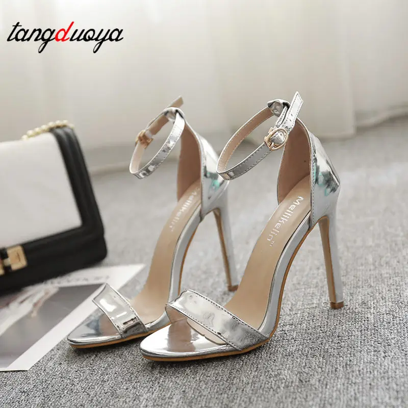 Сандалии женские на очень высоком каблуке босоножки с острым носком