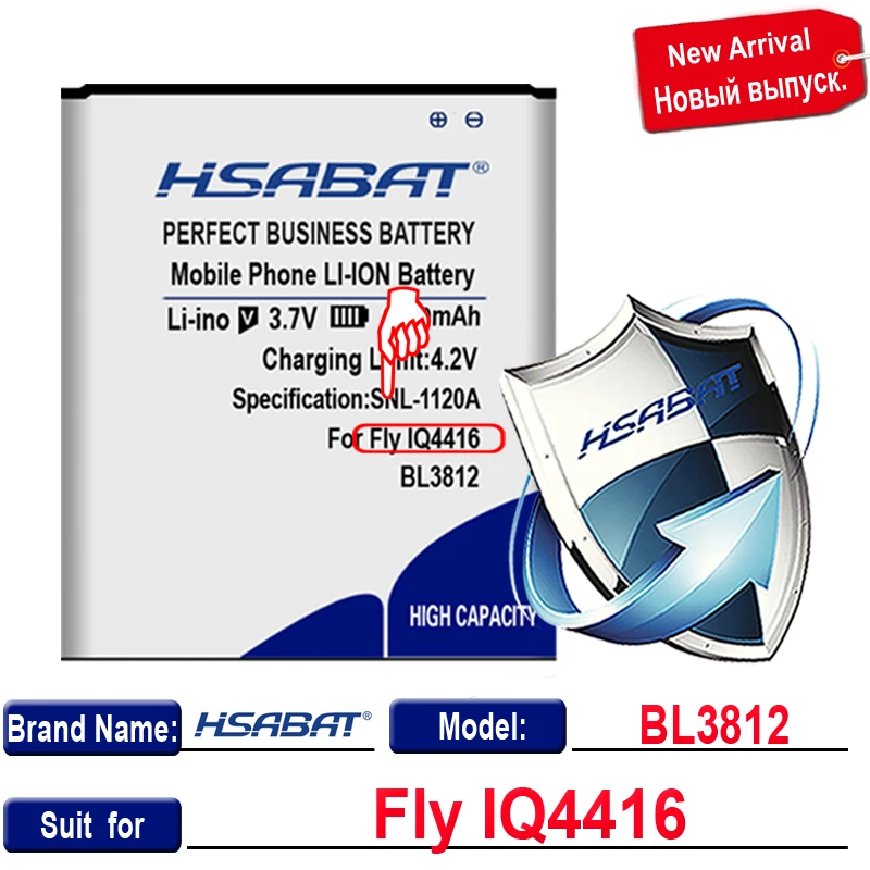 Аккумулятор HSABAT BL3812 для Fly IQ4416 3812 BL 2050 мАч бесплатная доставка|Аккумуляторы