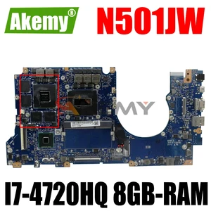 akemy n501jw laptop motherboard for asus rog g501jw g501j n501j original mainboard 8gb ram i7 4720hq free global shipping