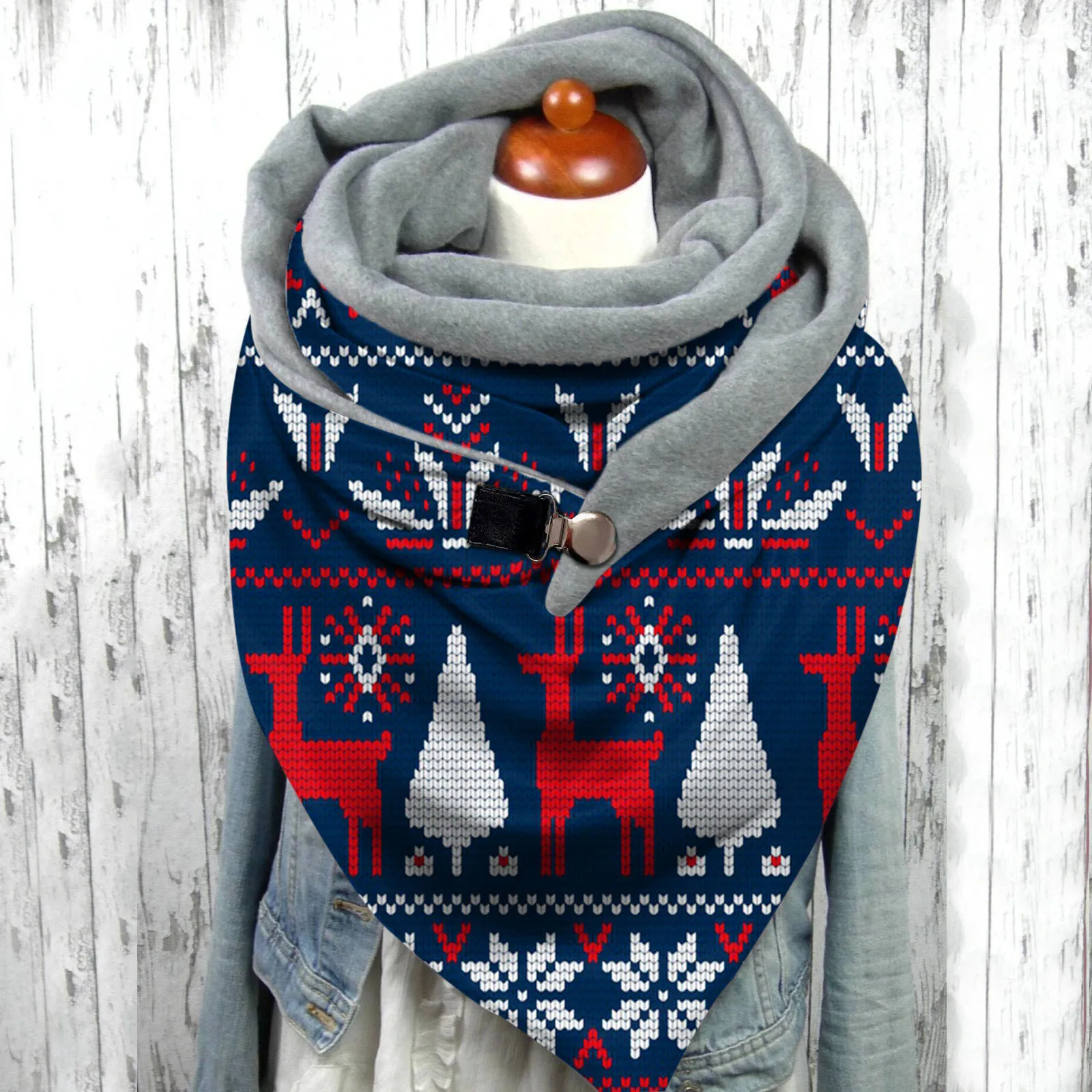 40 # рождественские Дизайнерские шарфы с пуговицами повседневные теплые