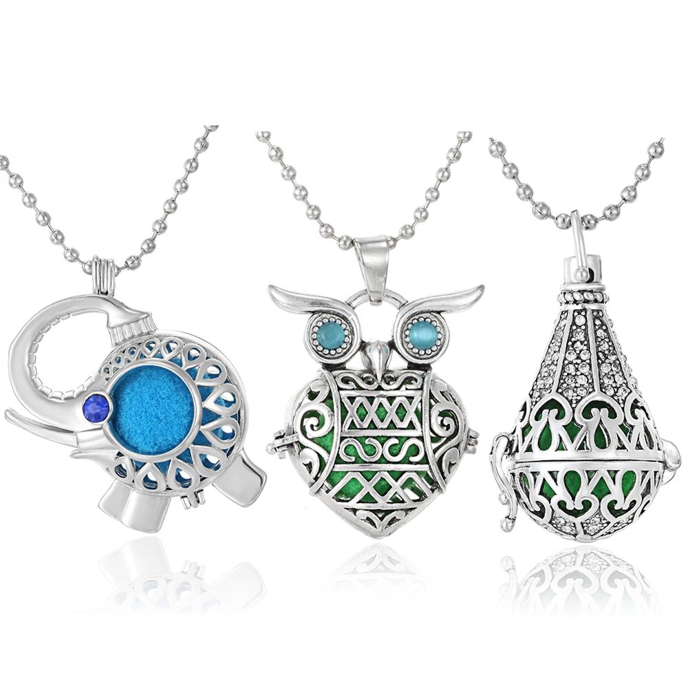 Ароматерапия ювелирные изделия винтажный Сова Слон Арома диффузор ожерелье Духи