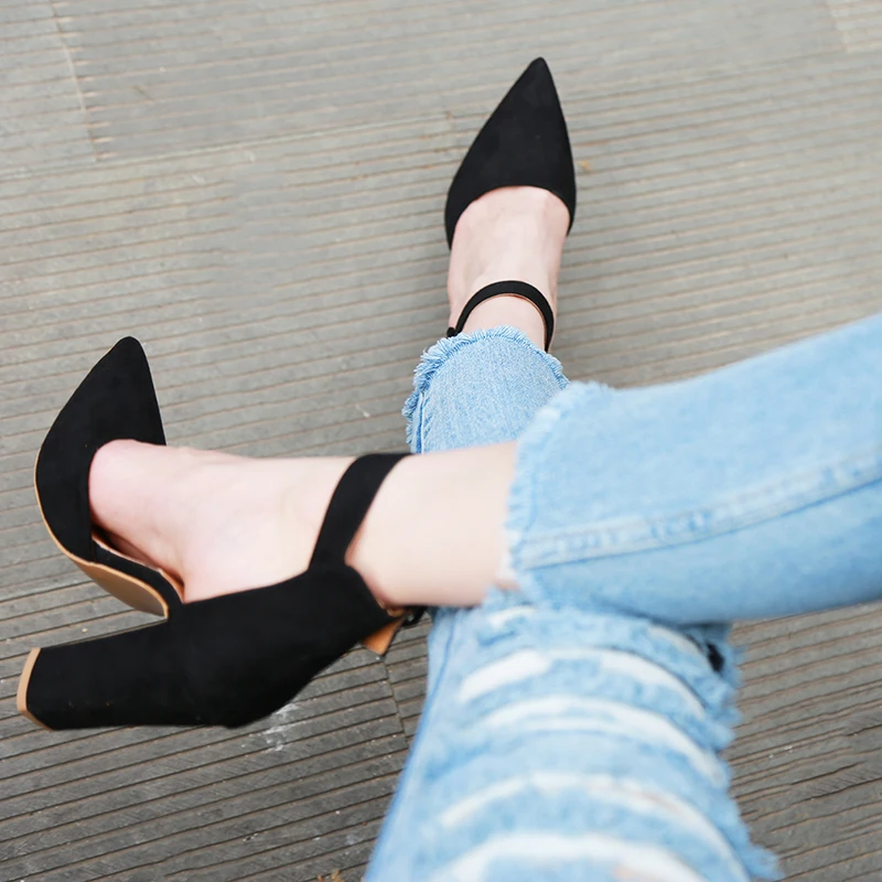 Модные женские туфли на высоком каблуке Zapatos Mujer лодочки с острым носком женская