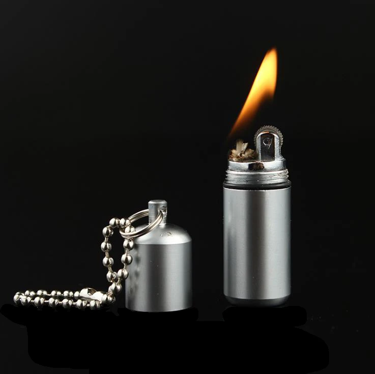 Мини компактная керосиновая зажигалка Капсульная бензиновая надутая цепочка