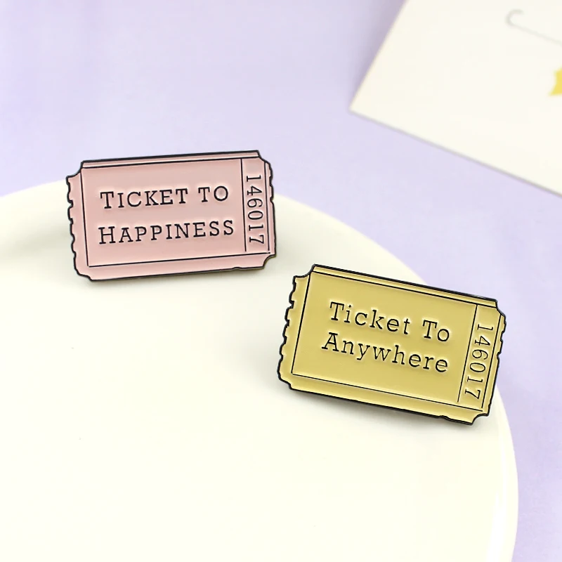 Admit Admission Ticket Stamp Brooch Pop Movie To Happiness/Anywhere Enamel Pin Coat Cap Badge Friends Children Gifts | Украшения и