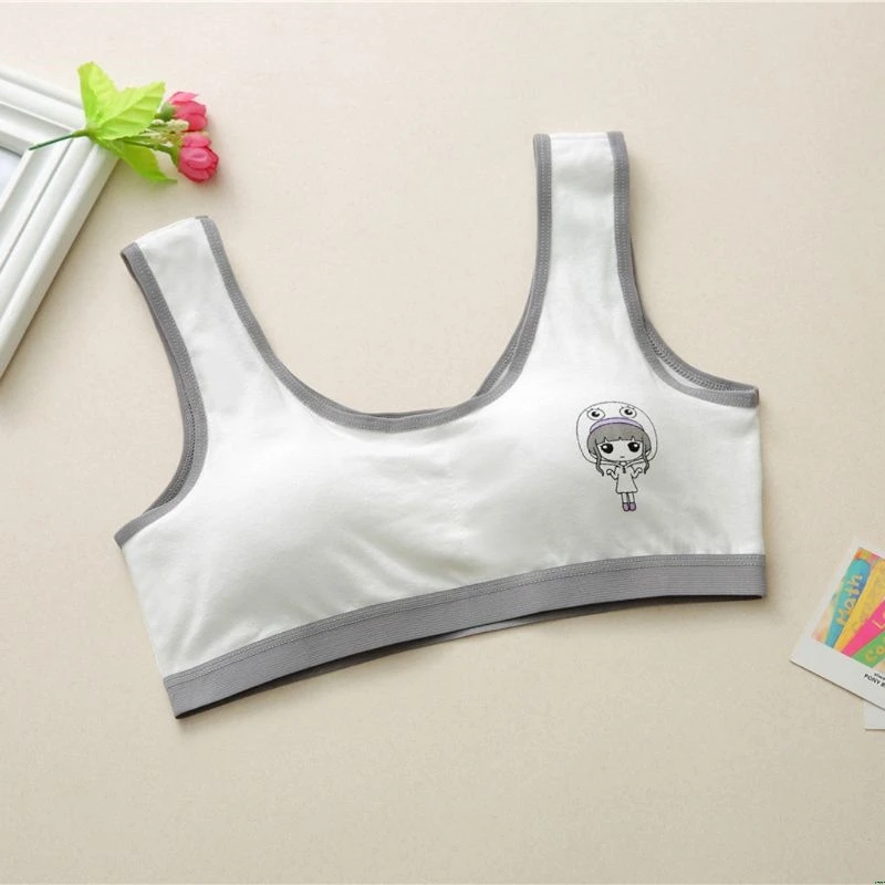 

Cotton Girls Bra Underwear Lingerie Kids Teens Teenage Young Adolescente Student 1pieces Sport Training Bra