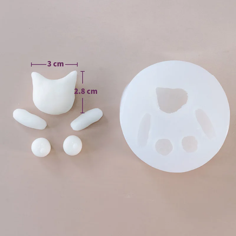Креативная форма для свечей из силикона с изображением разделывающегося котенка-медведя для изготовления гипсовых диффузоров и форм для мыла и фондана для изготовления домашних украшений.