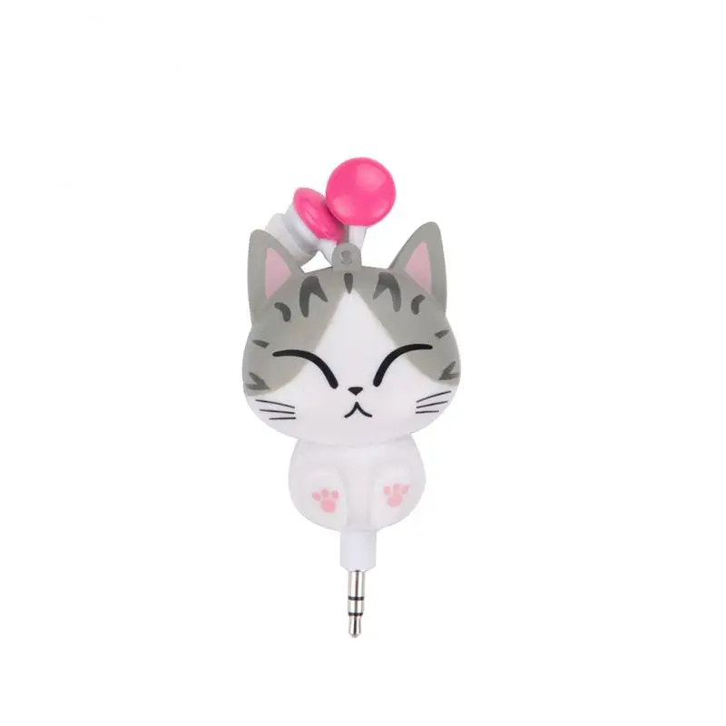 

Cartoon cat In-Ear In-Ear3.5 Mm Wired cat headphones Retractable Earphone Earphones Cute Cartoon Cat and panda for IPhone Xiao