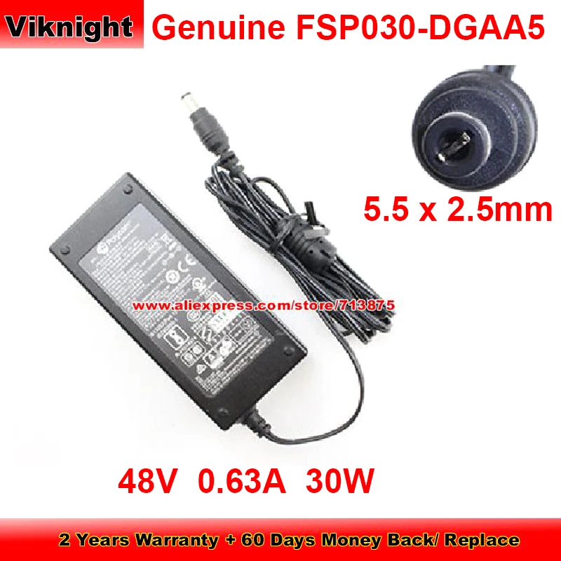 

Genuine 48V 0.63A Ac Adapter FSP030-DGAA5 Charger for POLYCOM 1465-43424-001 30W with 5.5 x 2.5mm Tip Power Supply