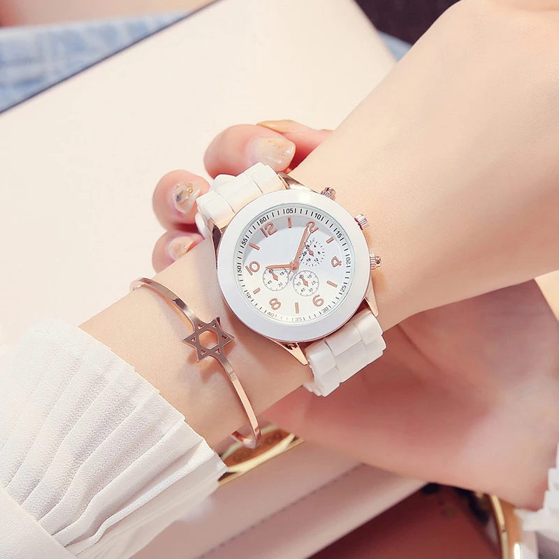 Relogio Feminino новые модные повседневные женские белые силиконовые кварцевые часы Женева женские спортивные цифровые часы подарок на праздник Chasy