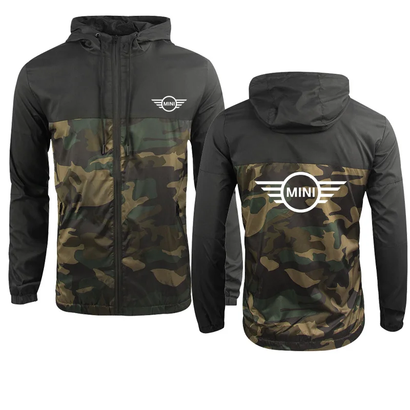 

high quality Men jacket Spring Autumn Casual Men's Hoodie Mini Car Logo Printing Color matching sweatshirt Pure cotton hirt