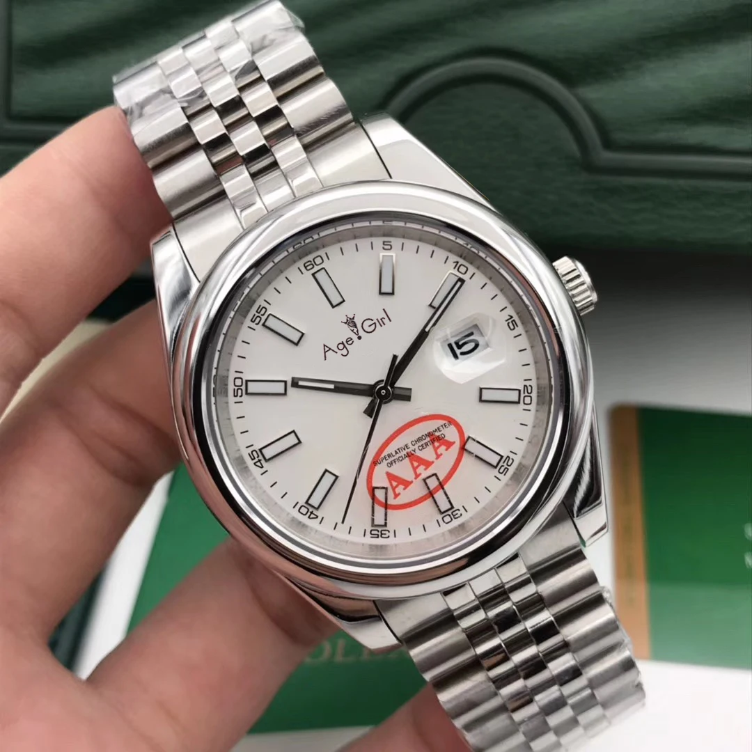 Роскошные брендовые новые автоматические механические мужские часы Datejust из нержавеющей стали сапфировые серебристые, черные, синие спортивные часы President 36 мм AAA
