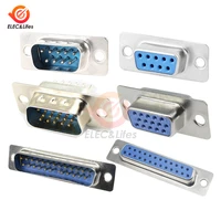 10pcs d sub db9 db15 db25 adapter 91525 pin male female connector welded rs232 serial vga female male plug socket connector