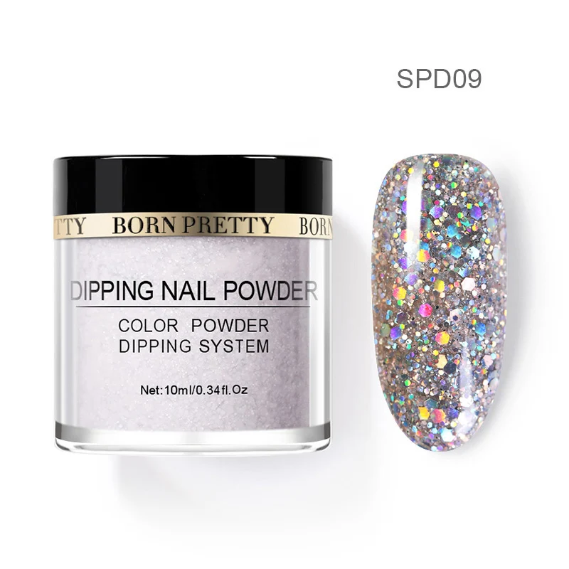 BP-SPD09 Born pretty, голографическая погружение порошки для ногтей градиент окунания блеск украшения длительным, чем УФ гель натуральный сухой без лампы лечения - Цвет: BP-SPD09