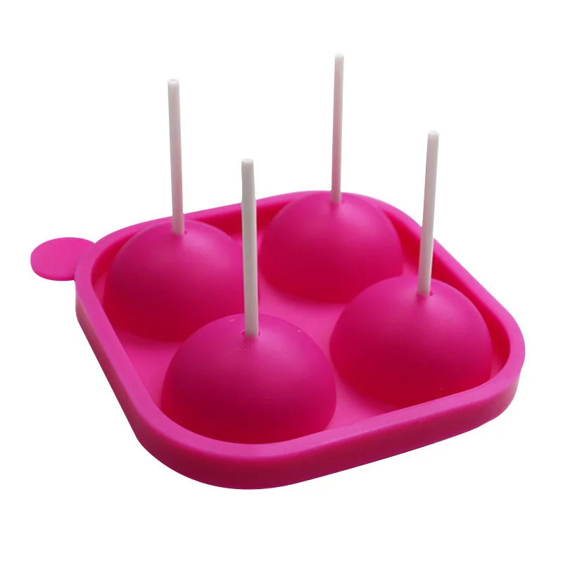 Силиконовая форма для леденцов с 4 палочками 4-полочная круглая шоколада